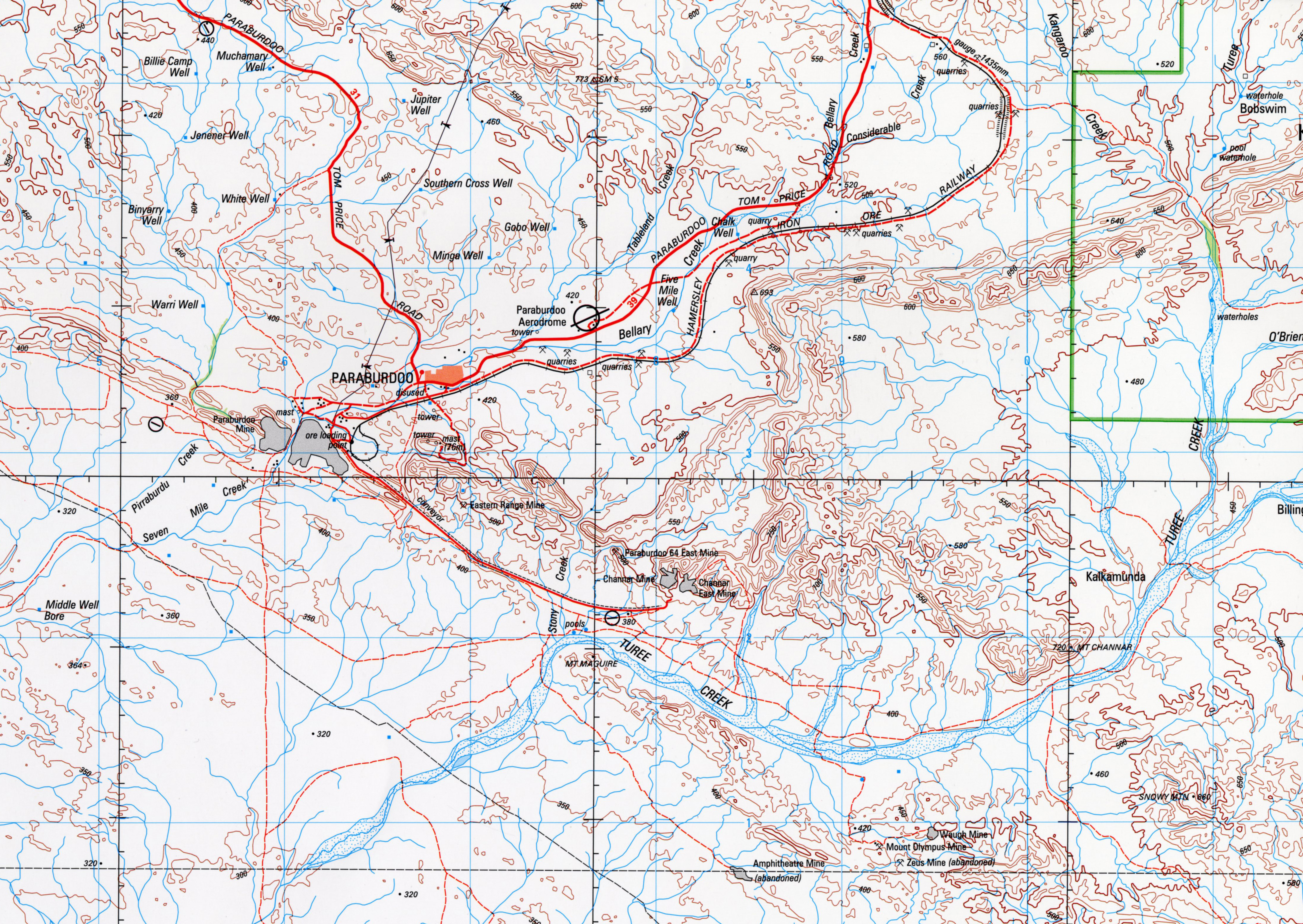 Turee creek topographic map