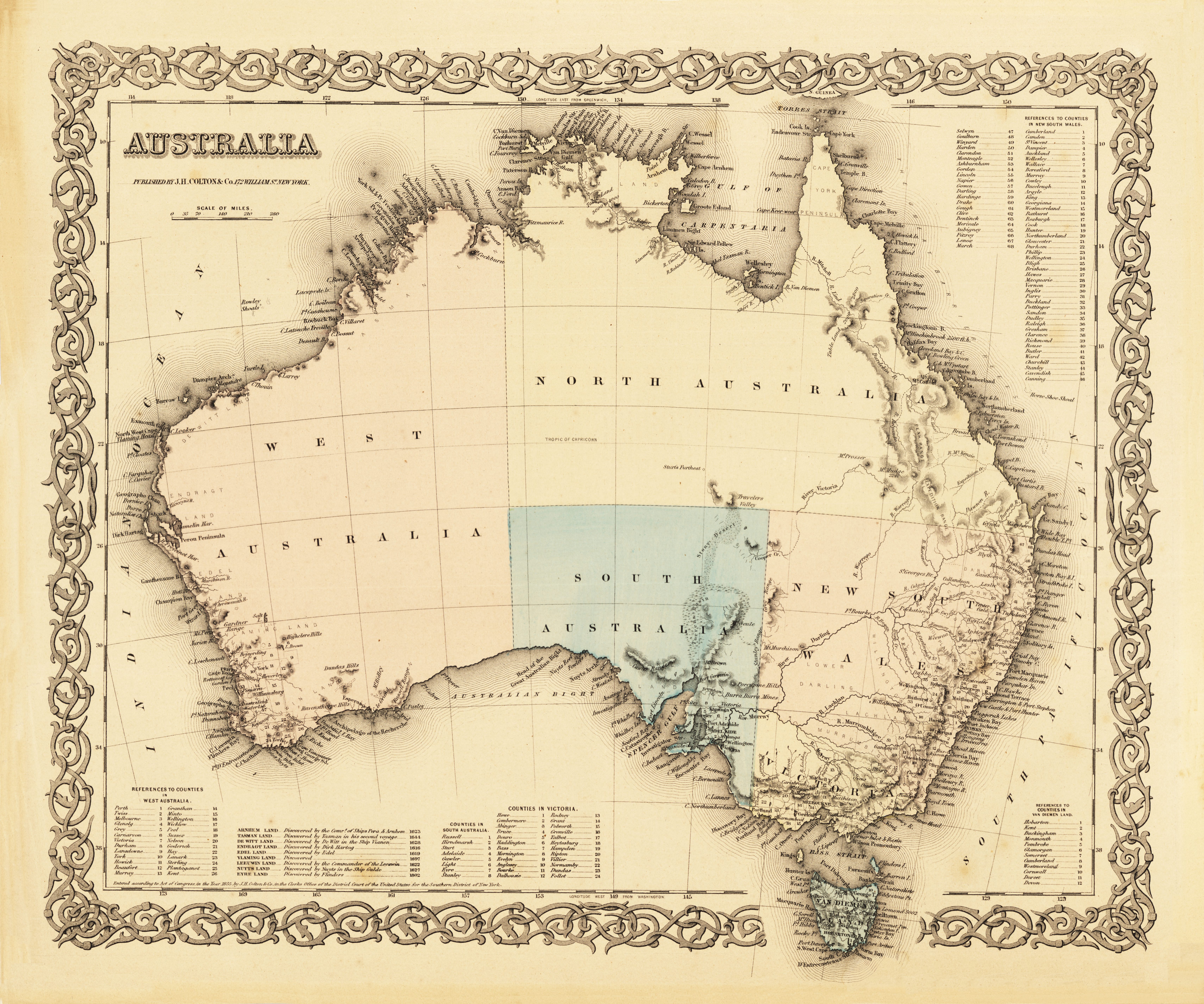 Vintage map of australia
