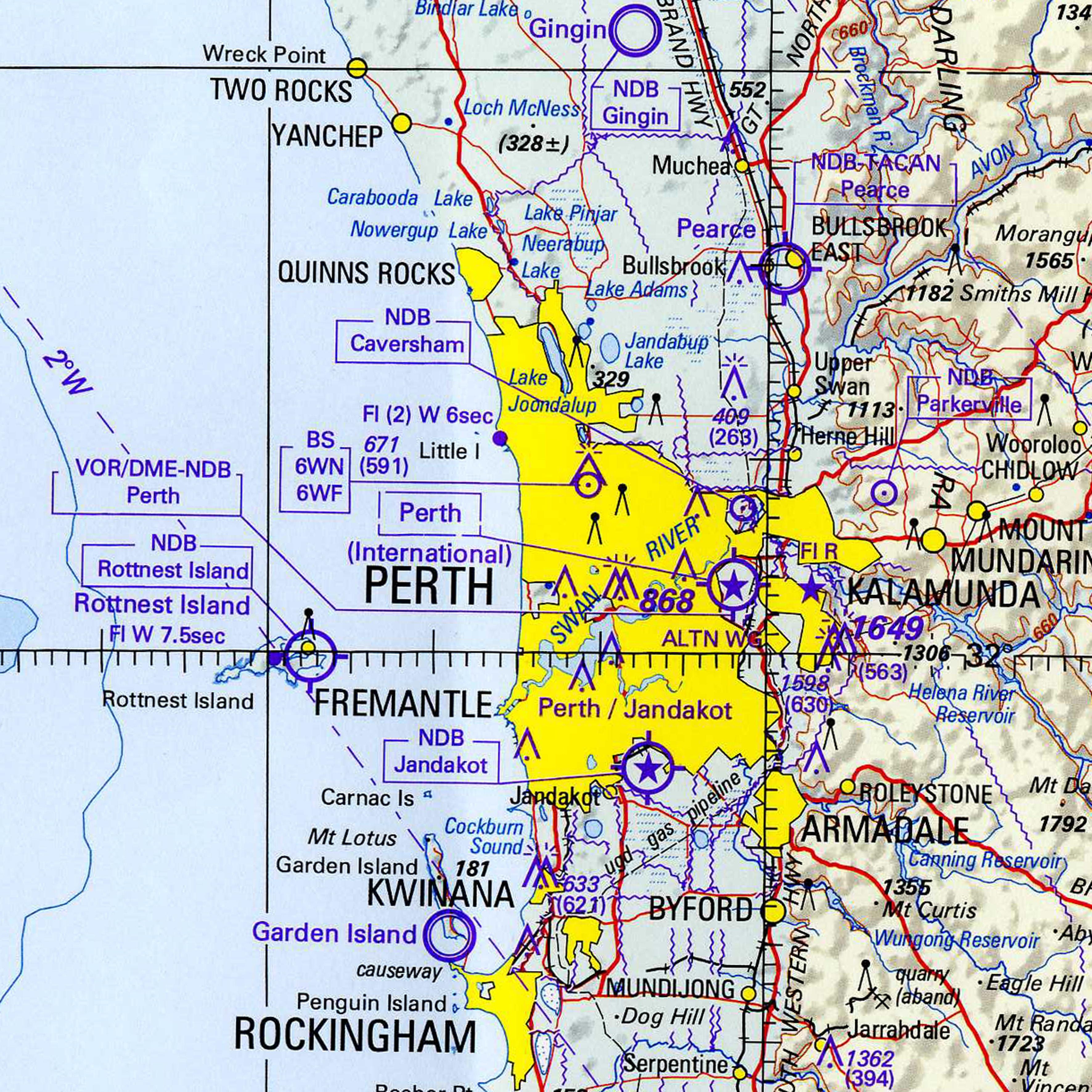 Perth air navigation map