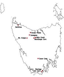 Common thematic map of Tasmanian limestone caves