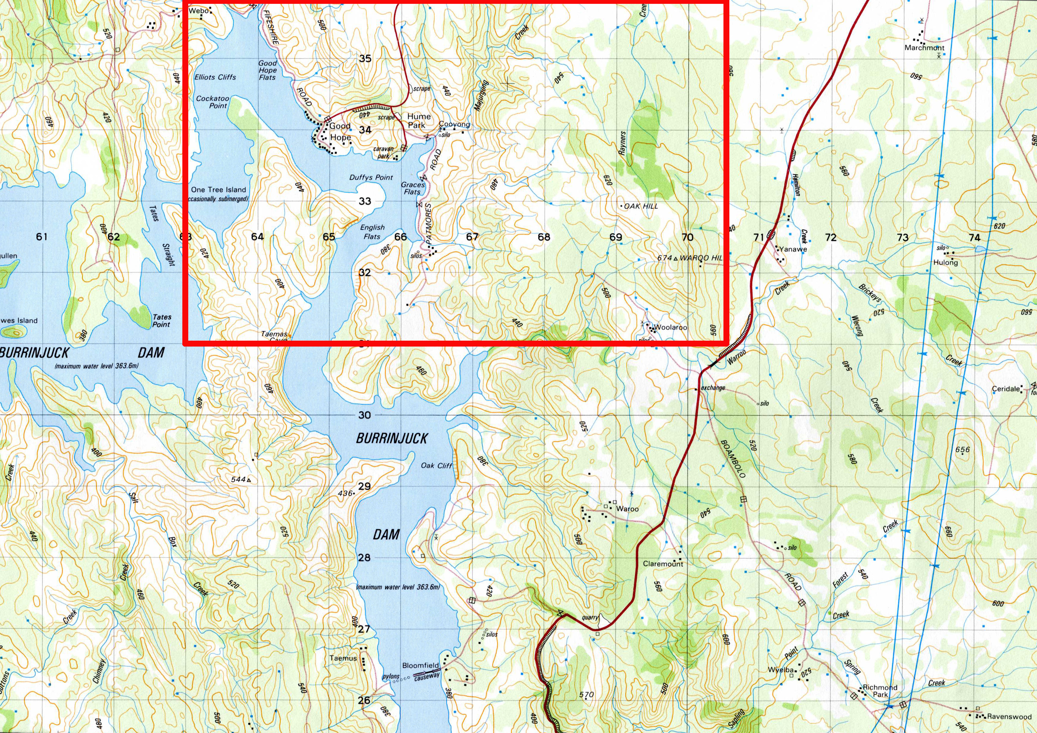 Map of Yass 50K scale